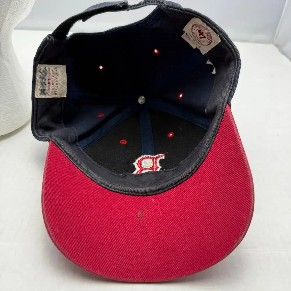 Boston Red Sox Navy Blue Flame Brim Youth Hook & Loop Hat '47 Brand